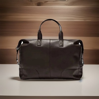 Massimo Dutti Leather Large Bag Brown New With Tags Made In India. 18 x 17 x 8 