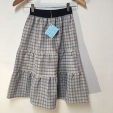 Skirt Girls 6/7 Maxi Cream Plaid Ruffle Tier 100 Cotton Mom and Pop's Kids