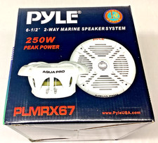 Pyle 6.5" 250 Watt Marine Speaker System - Water Resistant Dual 2 Way White 