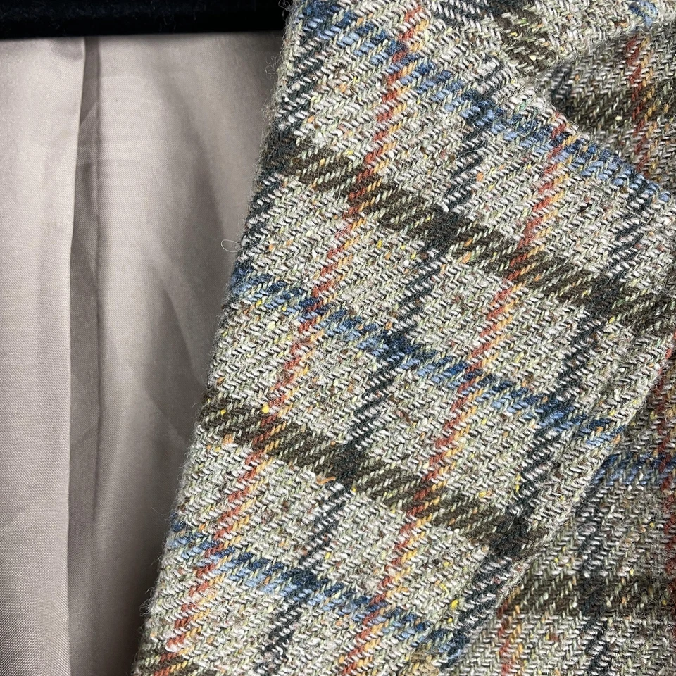 Blazer L.L.Bean para mujer 3X gris a cuadros de lana mezcla de seda forrado chaqueta solapa de muesca Foto 3 de 4