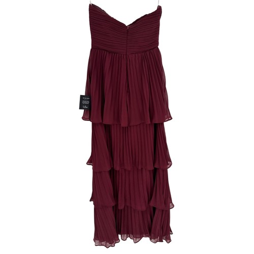 Lulus New! Plum Purple Strapless Tiered Maxi Dress Pleated Formal Cocktail S - Picture 3 of 7