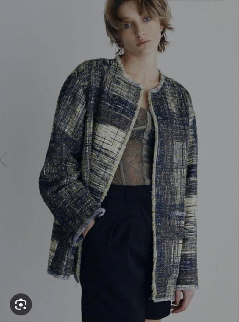 Ameri　LADY LIKE PRINT TWEEDS JACKET - image 7