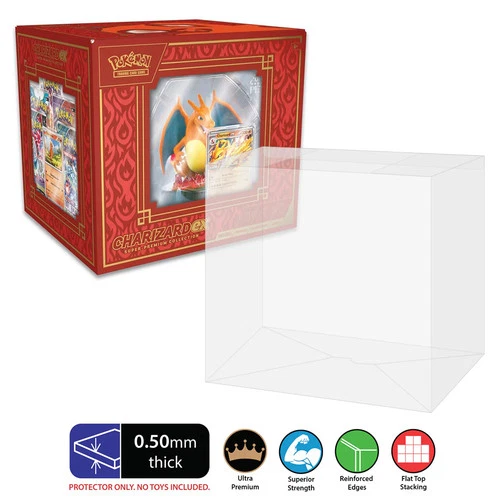 Protectors for POKEMON TCG Charizard ex Super-Premium Collection Box