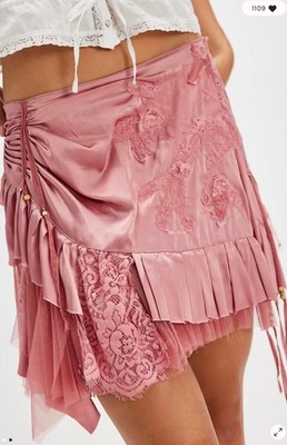 Free People FP x Nigel Preston Fairy Ruched Ruffles Lace Mini