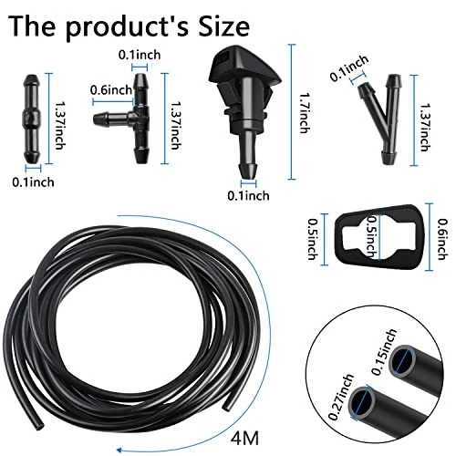 4PCS 5182327AA Windshield Washer Nozzles Kit Compatible with Dodge RAM 1500 2500 - Image 2 of 4