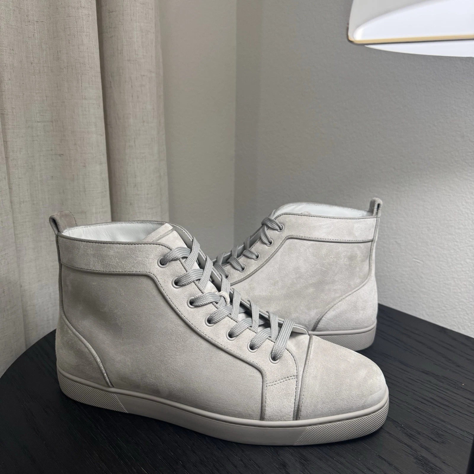 Christian Louboutin — Christian Louboutin Louis Orlato High-Top Suede Gray 45