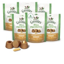 Greenies Pill Pockets, Chicken, for Dogs, Capsule Size,Case 180,