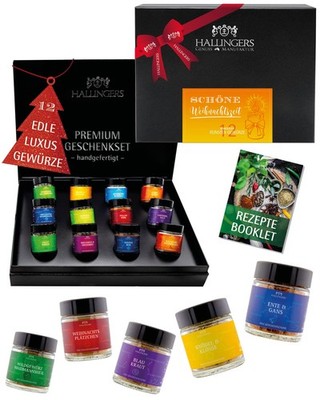 Gewürz Weihnachts-Geschenk-Set 12x & Booklet ''Schöne Wei...'' Hallingers DE