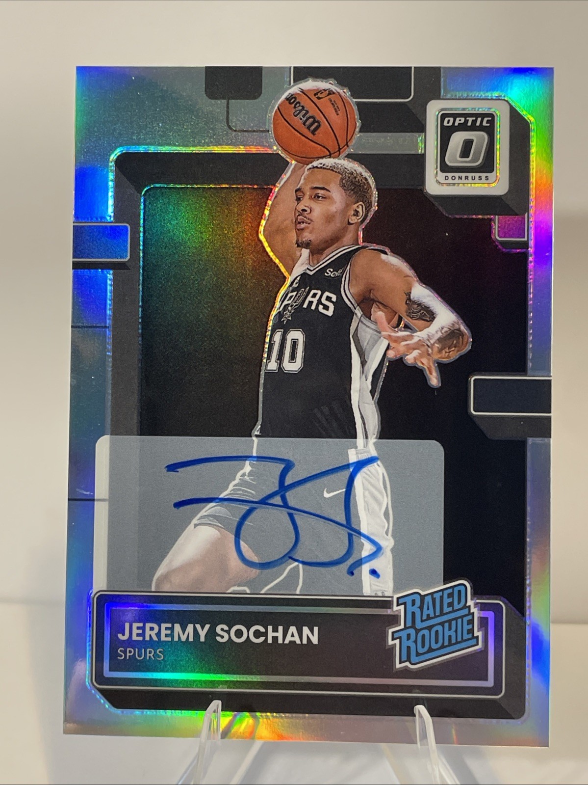 2022-23 Donruss Optic Rated Rookies Signatures Holo #236 Jeremy Sochan RC Auto