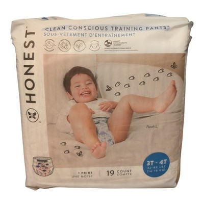 Honest Clean Conscious Pull-Up Training Pants Size 3T-4T 19 Count Per Package  