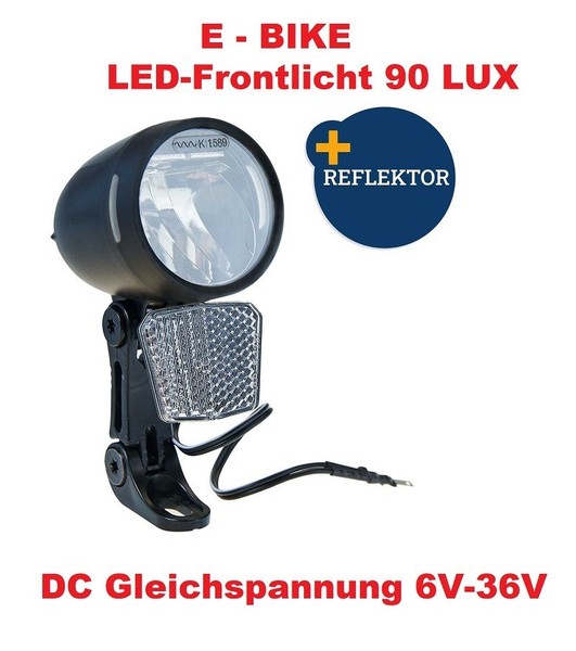E-Bike Fahrrad Led Frontlicht 90 Lux 6-48V RüCklicht Vorderlicht Scheinwerfer-image