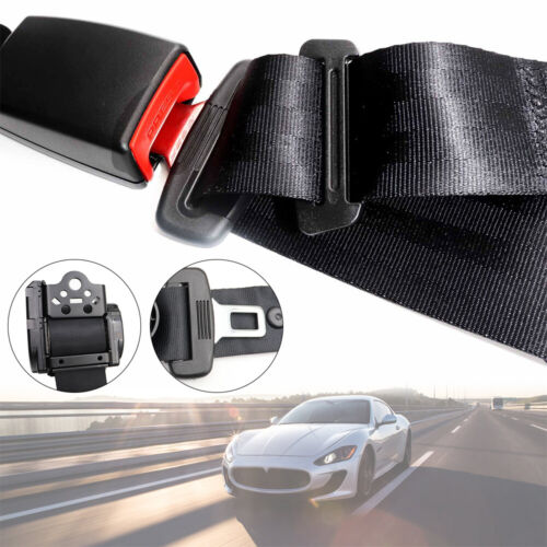 2 Set 3 Point Retractable Car Safety Seat Belt Lap Diagonal Belt Kit Adjustable - Picture 10 of 12