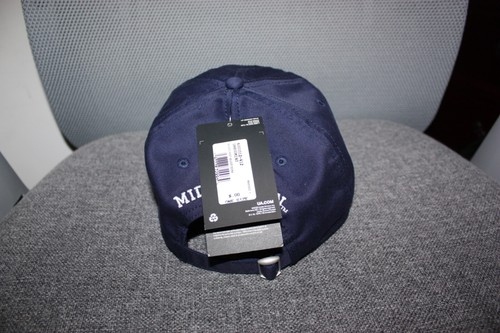 Navy Midshipmen USN Academy Under Armour Navy Blue White Hat Cap OSFM New - Picture 3 of 7