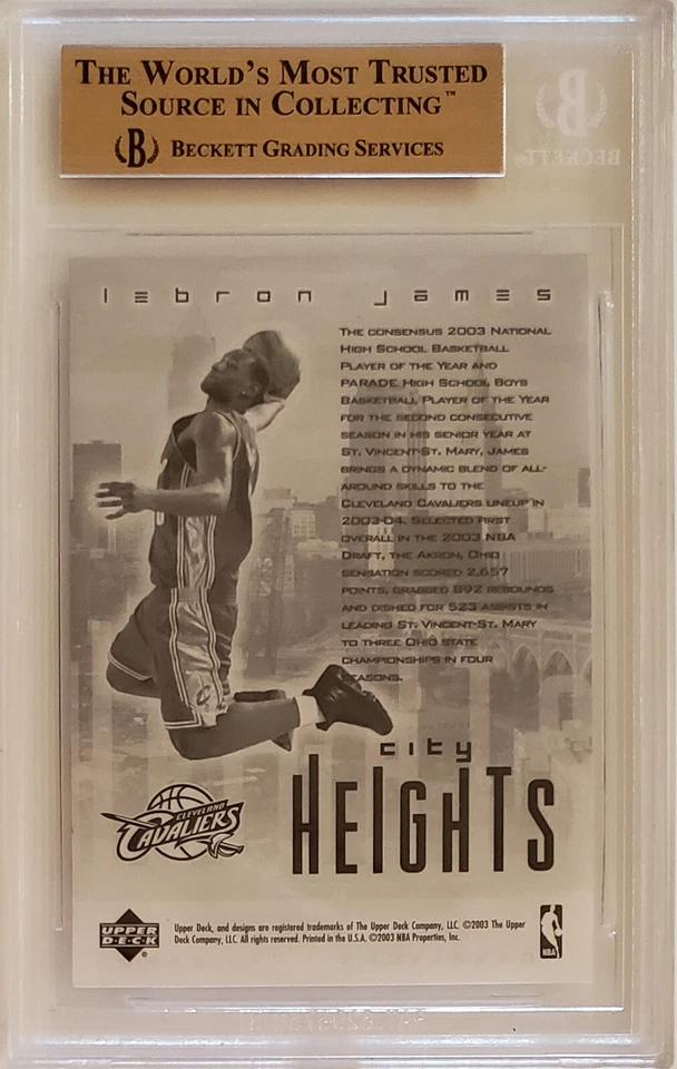 LEBRON JAMES BGS 9.5 GEM MINT 10 SUB 2003 UPPER DECK CITY HEIGHTS ROOKIE RC #NNO - Image 2 of 2
