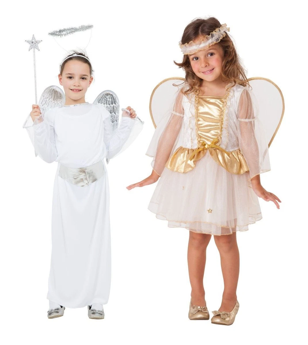 Girls Angel Costume Christmas Nativity Xmas Outfit Toddler Children