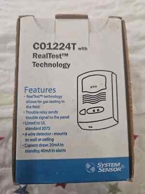 SYSTEM SENSOR CO1224T12/24 Volt Detector With RealTest Technology.