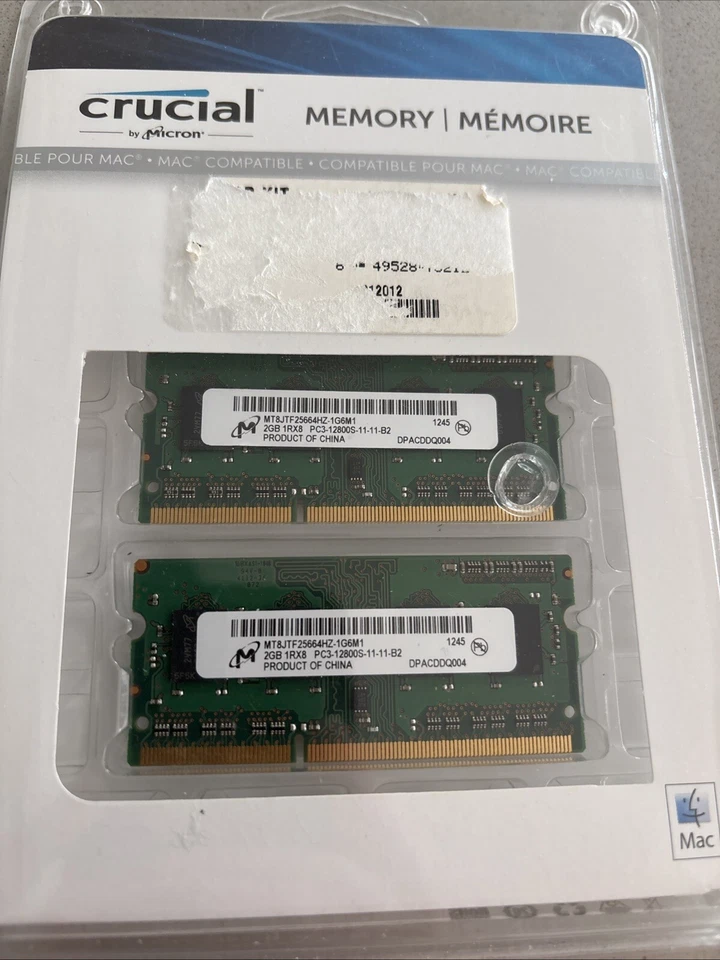 4 GB 2 x 2 GB de memoria para APPLE MacBook Pro iMac Mac Mini PC3-12800S RAM Foto 2 de 3
