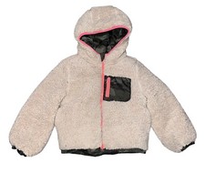 Gap Kids Girls Reversible Camo And Sherpa Hooded Puffer Jacket S 6-7