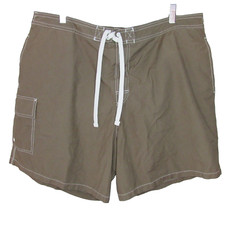 Islander Swim Shorts Mens XL   Solid Brown   Mesh Brief   Pocket Trunks