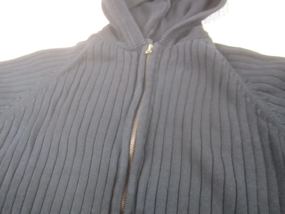 Sag Harbor Jacket Womens XL Black Full Zip Up Slim Fit Hoodie Hooded Cotton - Image 2 of 4