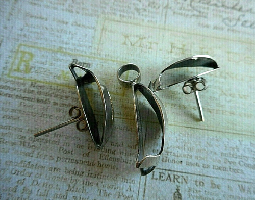 Vintage Mexico Sterling Silver Modernist Fish Pendant & Earrings 22-B6 - Picture 6 of 8