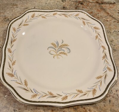 Homer Laughlin Eggshell Georgian China.  Square bread plate.  WheatStalk Pattern