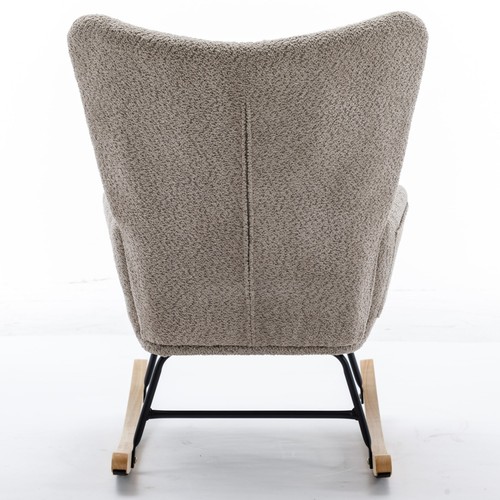 Modern Patchwork Accent Chair with Solid Wood Armrest and Feet, Mid-Century Mode - Picture 20 of 24