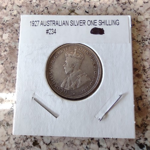 1927 Australia One Shilling .925 Silver Coin - Circulated F/VF - Picture 2 of 3