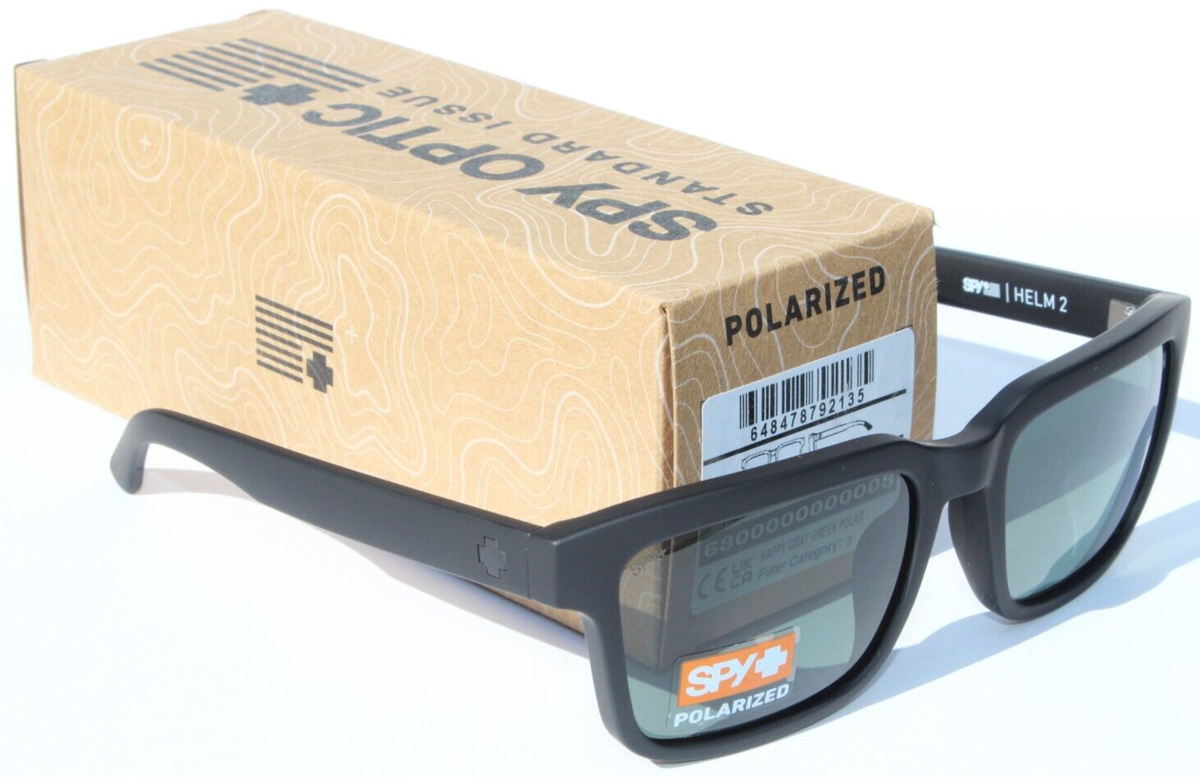 SPY OPTICS Helm 2 SOSI POLARIZED Sunglasses Matte Black/Happy Gray