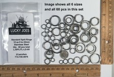 Stainless Steel Split ring assortment 60 pcs 6 sizes 10 ea Large standard duty