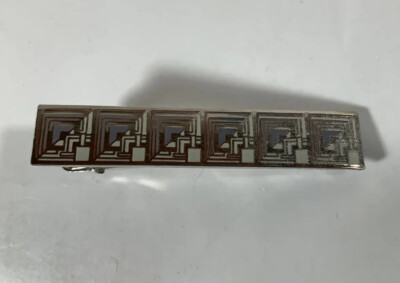Vintage ACME Studio FRANK LLOYD WRIGHT ''Brick'' Enamel Tie Bar Tie Clip