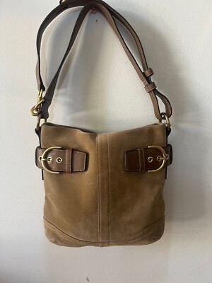 VINTAGE COACH 1483 CREED SUEDE DOUBLE STRAP BAG | eBay