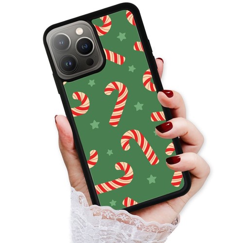 Candy Canes Green snowflakes Shockproof Case For Samsung Galaxy Apple - Picture 17 of 25
