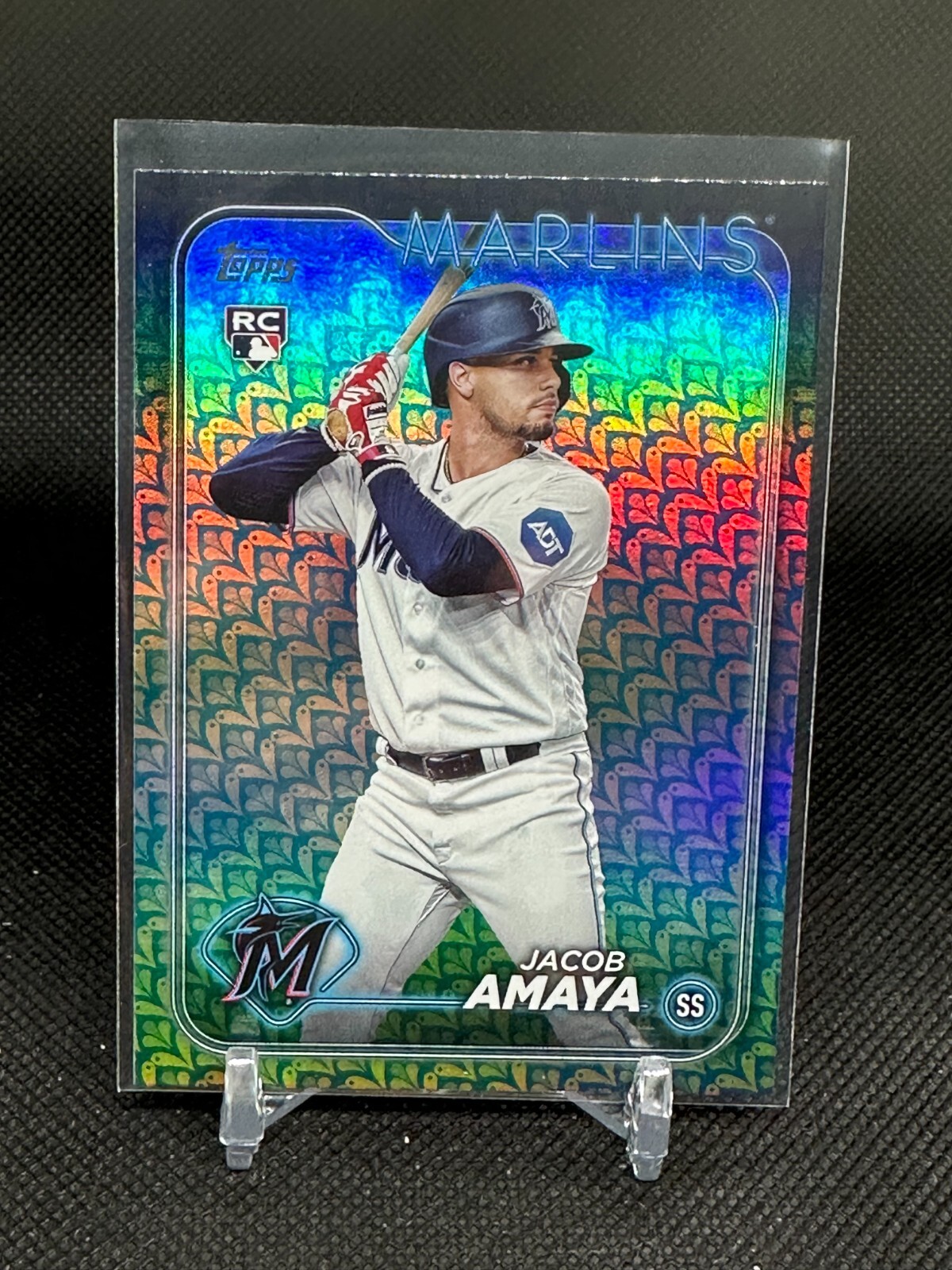 2024 Topps Holiday Foil Jacob Amaya ROOKIE #144 - Miami Marlins