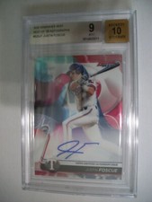 JUSTIN FOSCUE 2020 Bowman's Best of '20 AUTO BGS MINT 9 Rangers