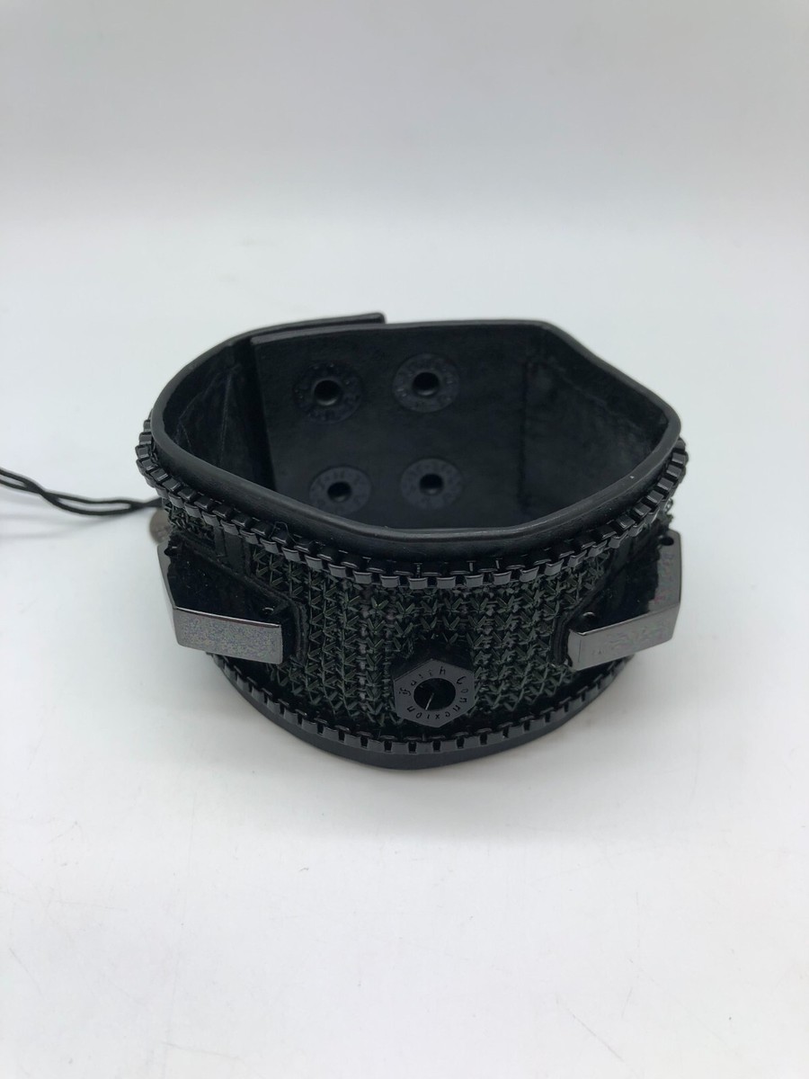 Bracelet En Cuir Faith Connexion Noir - Taille Unique - Style Décontracté - Neuf Avec étiquettes