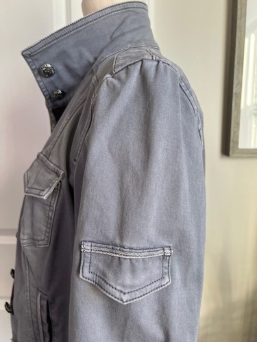 WHBM Jacket 6 Grey Military Style Steampunk Cropped Long Sleeve Embroidered - Picture 8 of 16