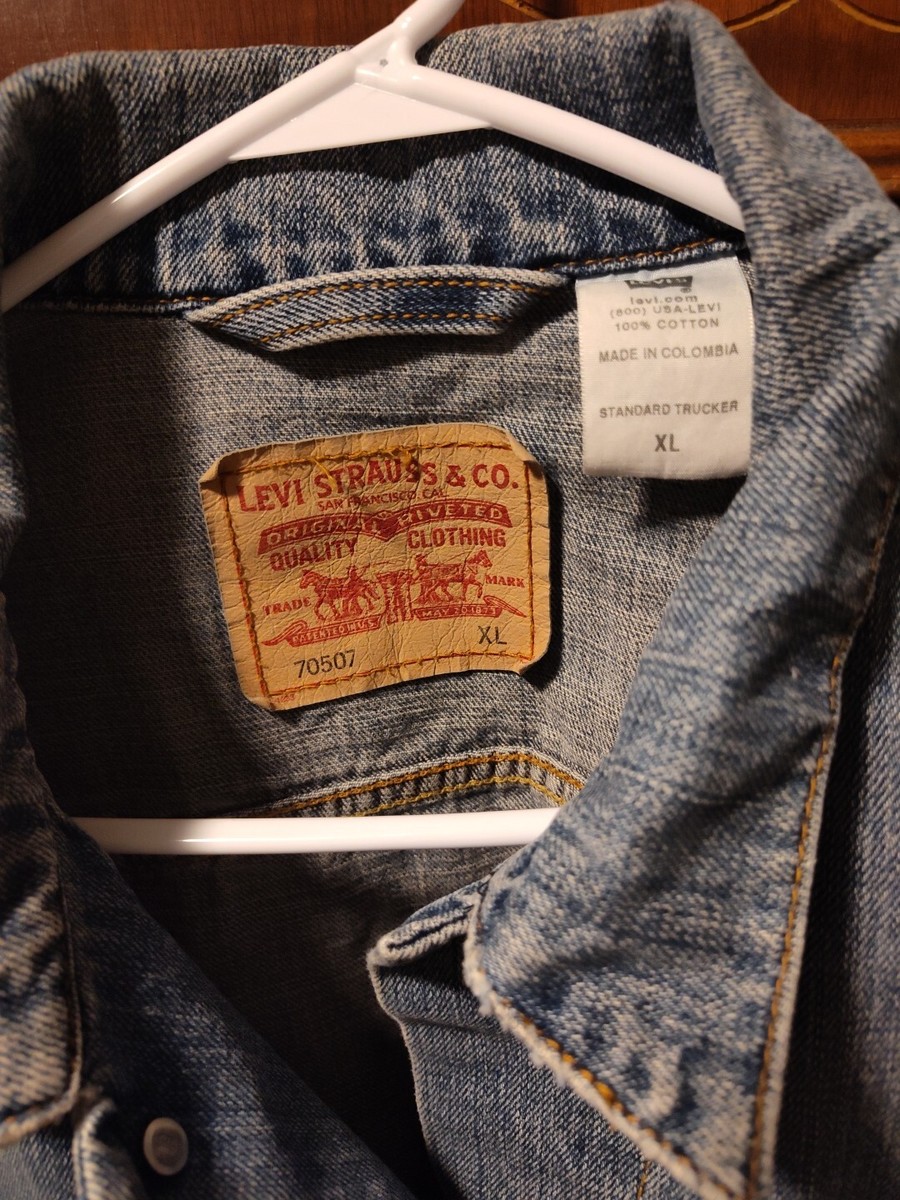 Vintage Men's Levi's Standard Trucker Jacket XL 70507 Rugged