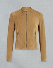 Belstaff Womens Biker Jacket Suede Mollison Gurka Uk6 To 8uk Xs