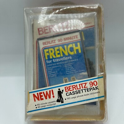 Berlitz 90 Casette Pak French Francais Casette Tape New in Packaging Old Stock