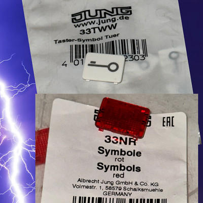 JUNG Taster Symbol Tür / Neutral rot 33TWW Alpinweiß 33NR 33 KLAR zb für 631EA