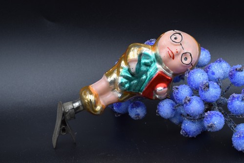 R 🌰 VTG russian toy Glass Christmas Ornament Decor xMas old cherry Mr. Vishenka - Picture 17 of 17