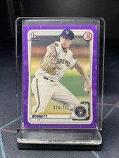 2020 Bowman Paper Prospects NICK BENNETT Purple Paper 250 MLB Brewers #BP-140