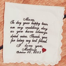 Mother of The Bride Wedding Handkerchief