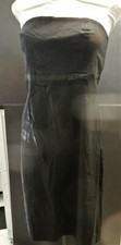 Express Dress Black Strapless Stretch Size small medium Ribbon bow accent