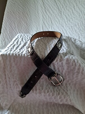 Ceinture En Cuir Vintage Pour Femme Brighton - Marron Foncé - Taille L - Occasion