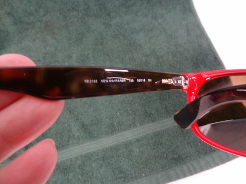 Ray-Ban New WAYFARER Sunglasses RB2132 - 726 Red / Tortoise Frames Brown Lens - Picture 11 of 12
