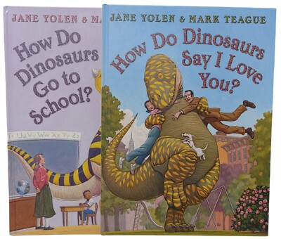 How Do Dinosaurs Say I Love You & Go to School- Lot Of 2 Books