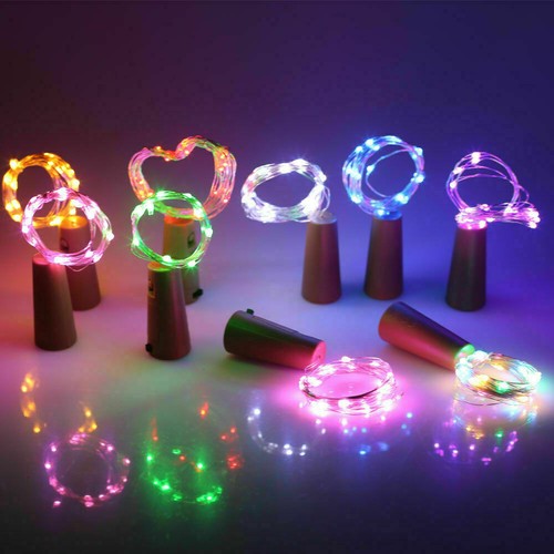 Battery Solar Powered LED String Lights Copper Cork Wire Wine Bottle Lamp HOL933 - Picture 9 of 21