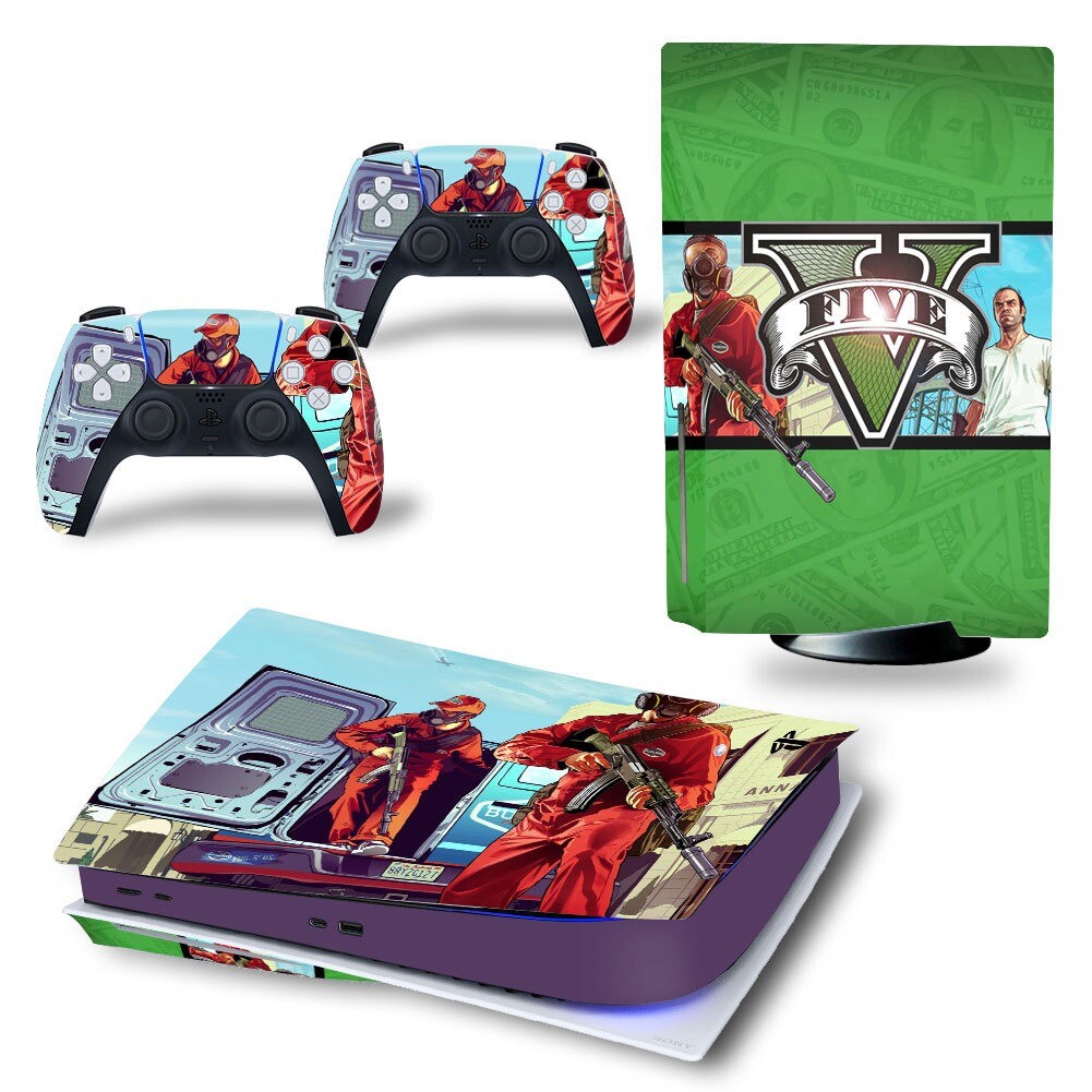 For Playstation 5 Console Skin Sticker Wrap Vinyl PS5 Disk Decal GTA Grand Theft-image